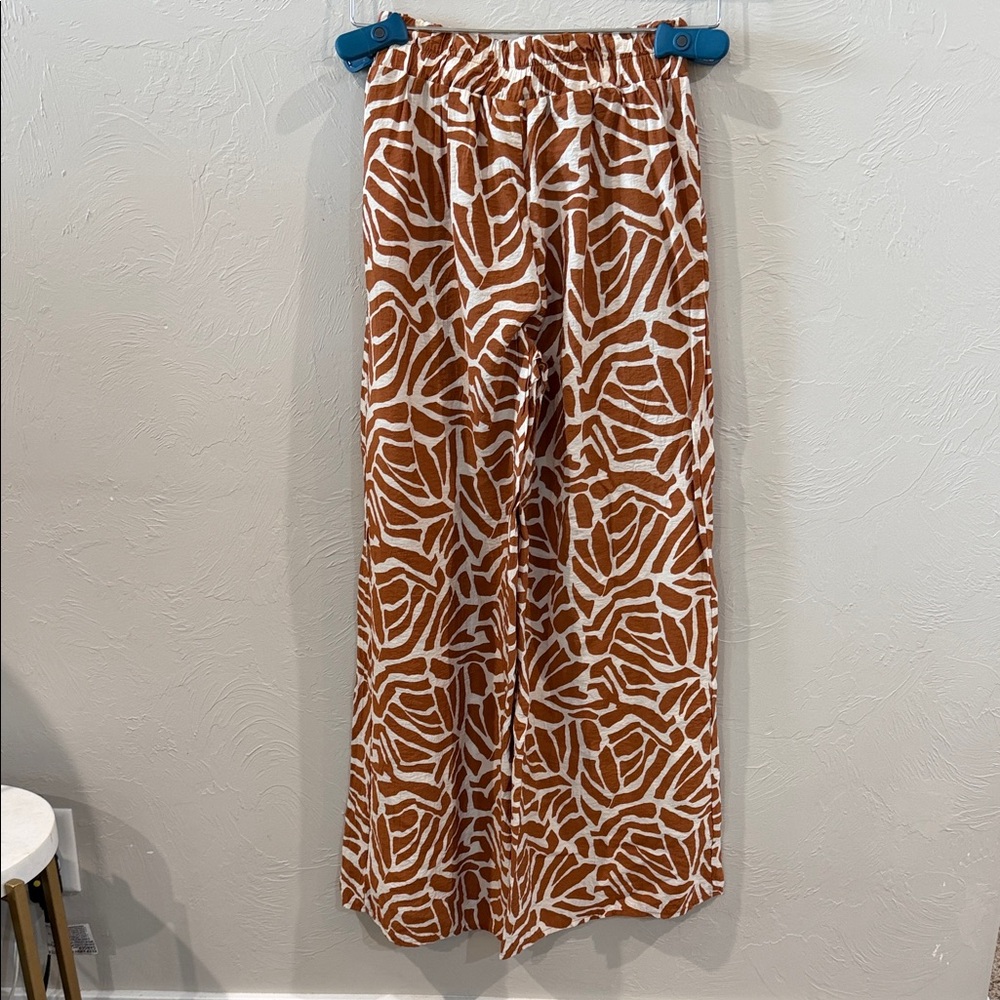 Böhme Final Touch Printed Wide Leg Pants Elastic Waist Size Small - Picture 5 of 8
